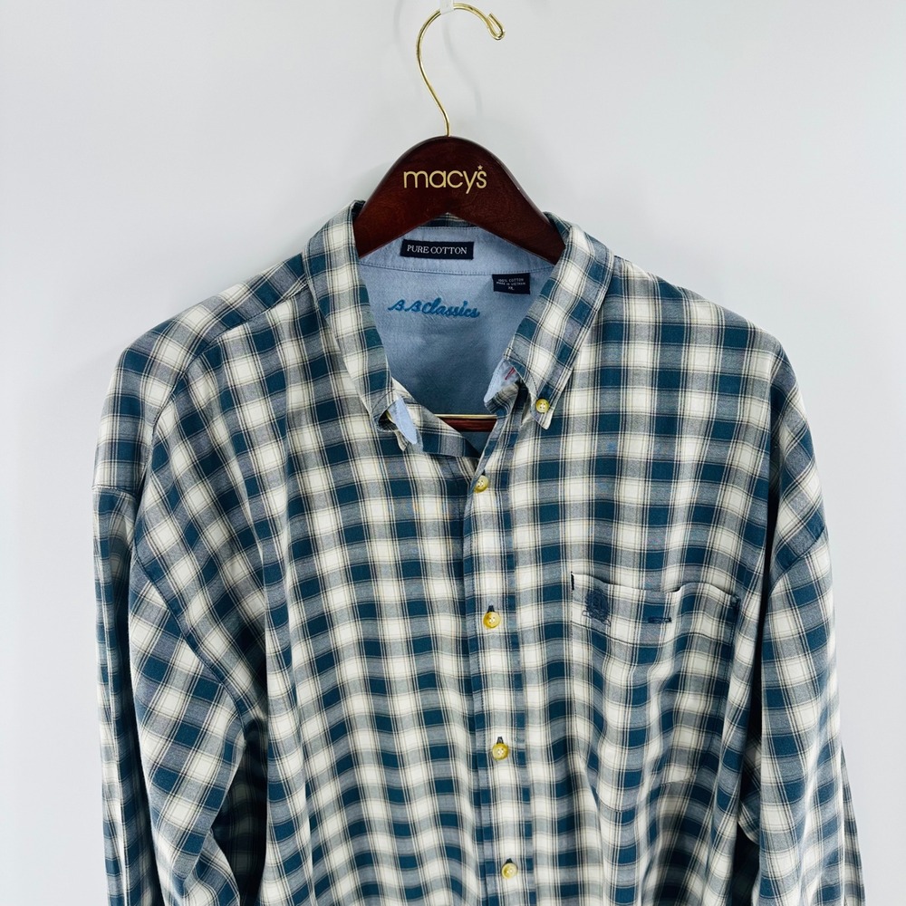 B.B. Classics Plaid Flannel Button‎ Up Long Sleeve Shirt XL